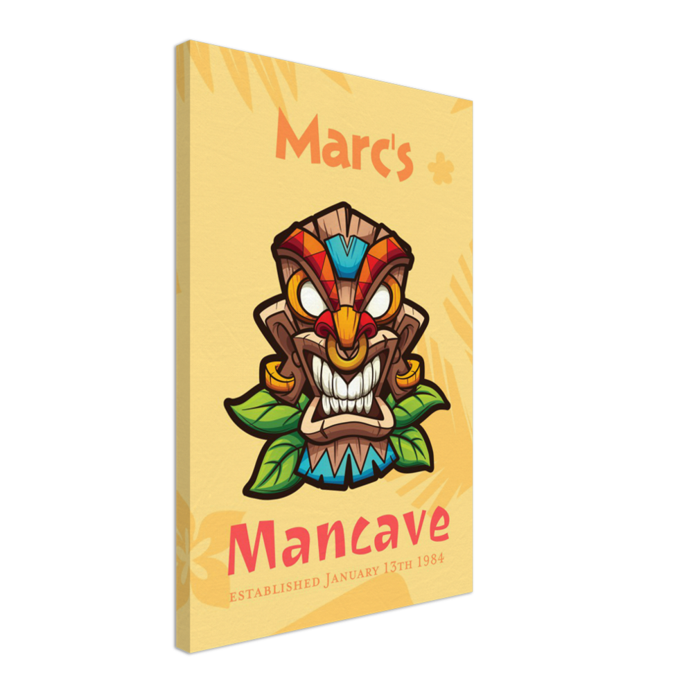 Personalized Tiki Mancave Canvas