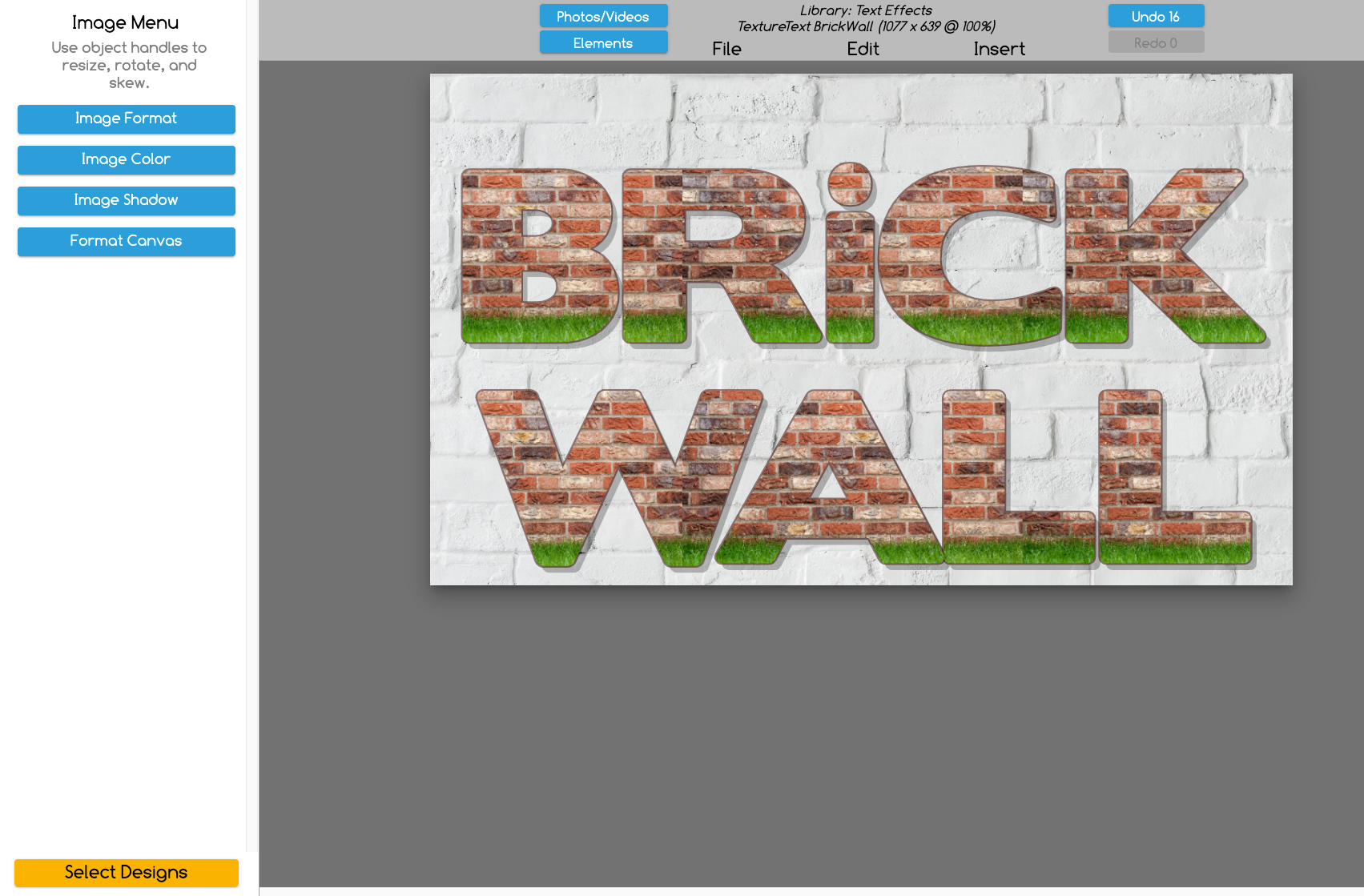 Text Effects Template with Brick letters